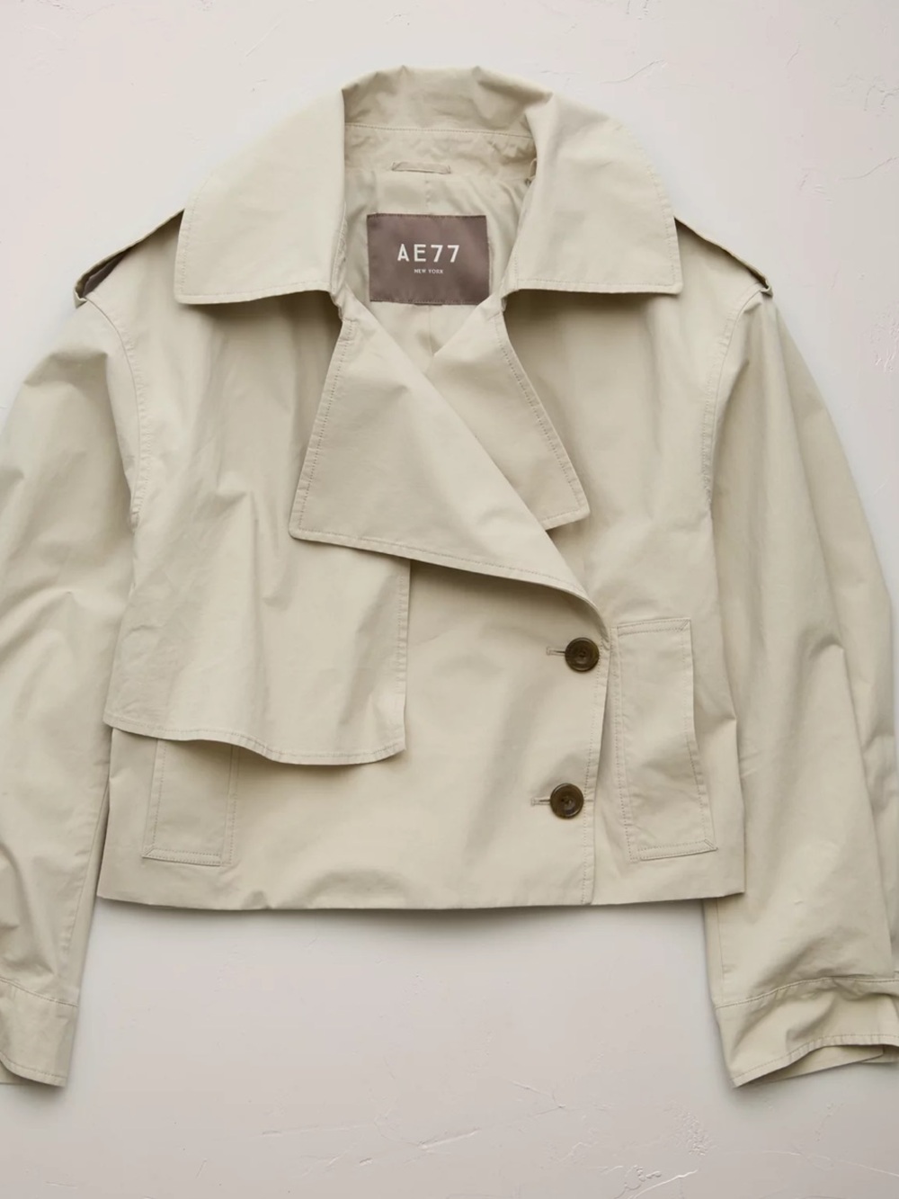 AE77 Premium Cropped Utility Trench Coat NWT Small - Picture 4 of 5